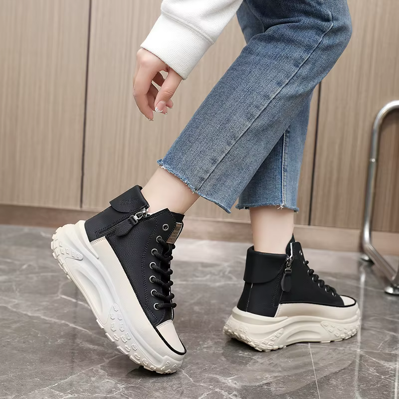 ZANPACE 2025 automne femmes baskets en cuir toile respirant vulcanisé plate-forme chaussures d'été mode Casualot