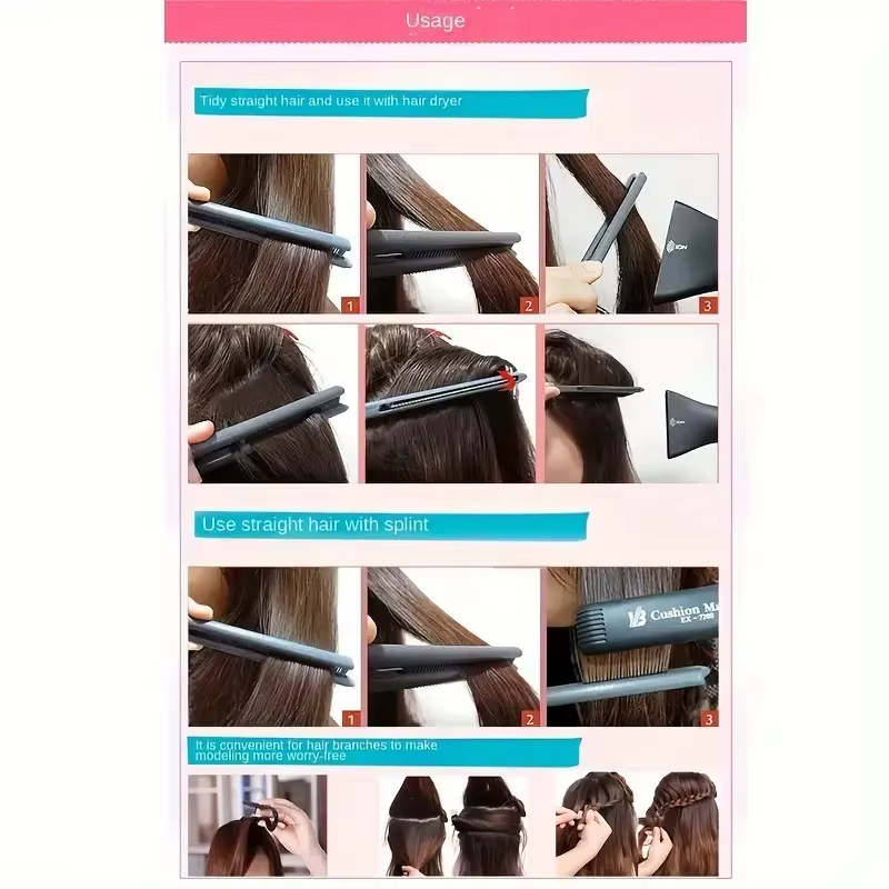 Peigne en V pour coiffure - Outil de finition et de lissage des cheveux - Clip spécial pour perruques