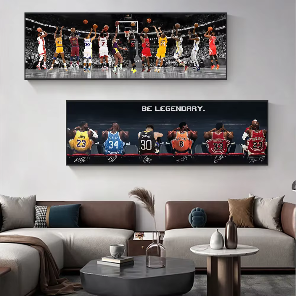 Affiche étoile de basket-ball, impression sur toile, maison, salon, chambre à coucher, café, peinture artistique, décoration