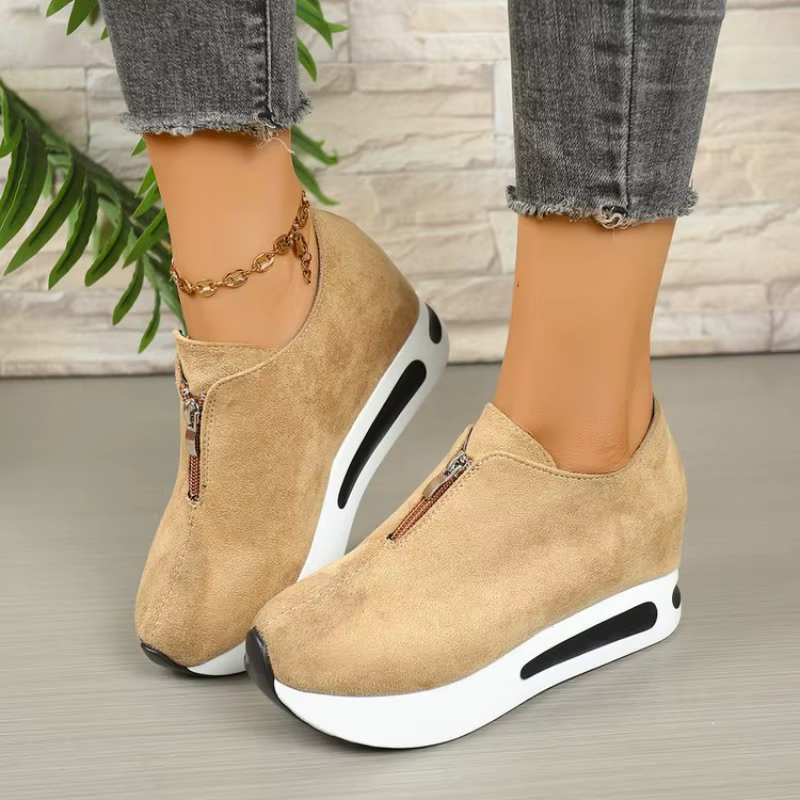 Nouvelles baskets compensées antidérapantes pour femmes 2026 – Chaussures décontractées vulcanisées à enfiler pour femme