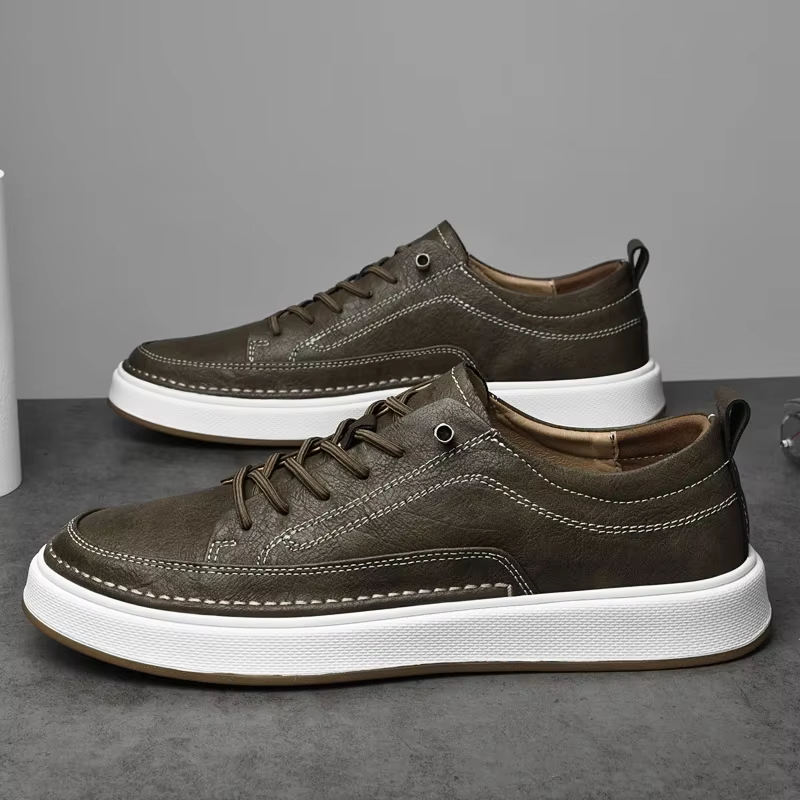 Chaussures en cuir véritable pour hommes de marque italienne semelle intérieure confortable
