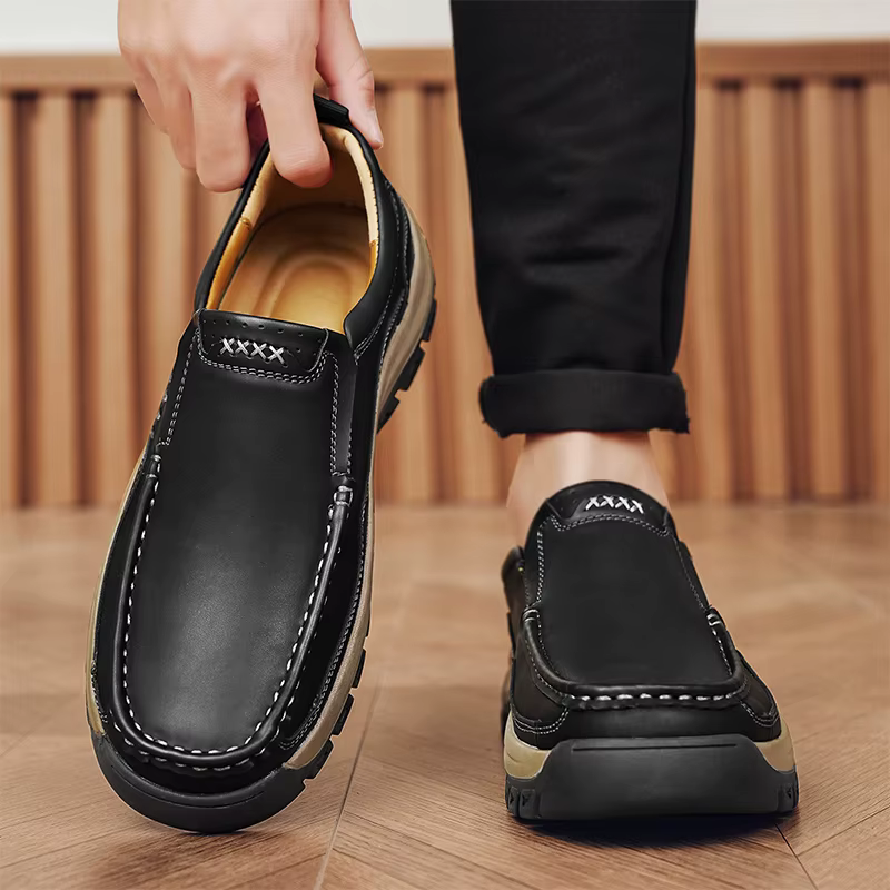 Marque hommes chaussures de haute qualité en cuir véritable