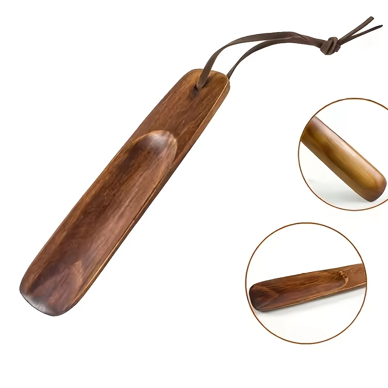 1 pièce de chausse-pied portable en bois massif