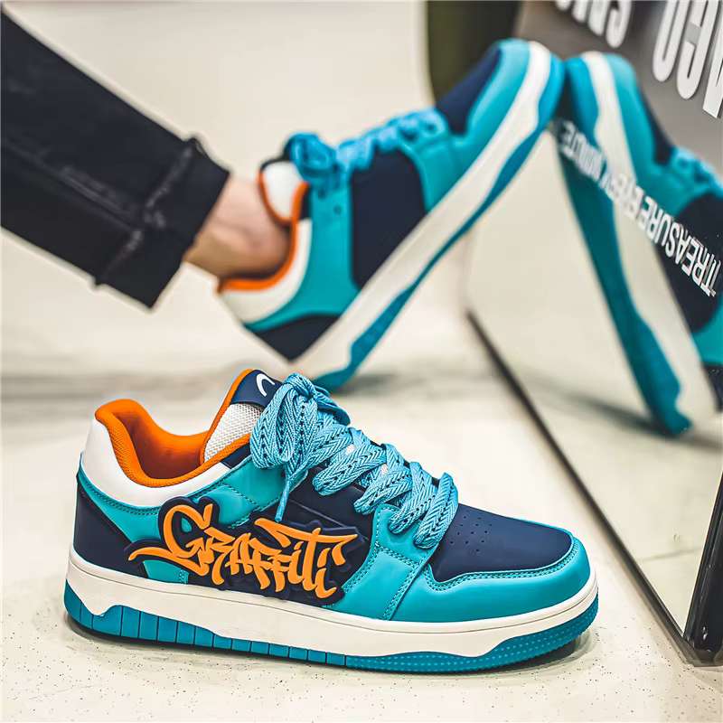 Mode bleu Designer Skateboard chaussures hommes Streetwear Hip hop baskets