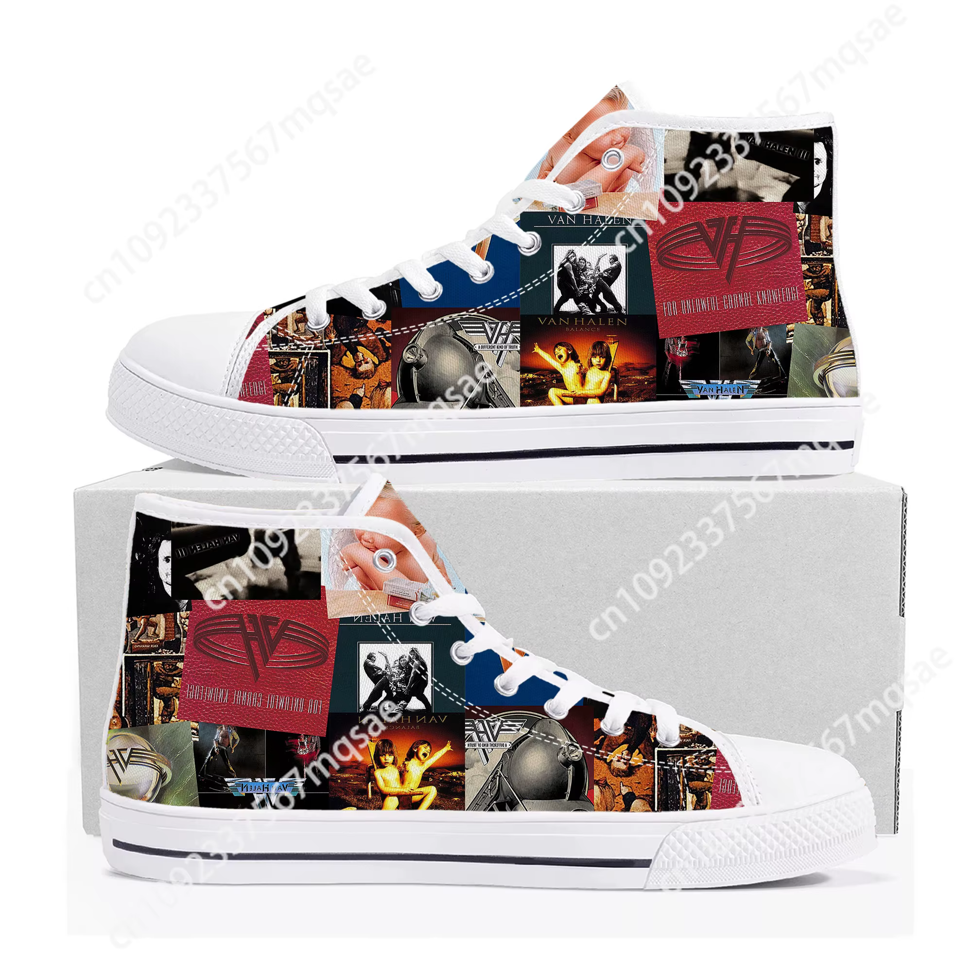Van Evh 5150 rayures Halen baskets hautes hommes femmes adolescent haute qualité toile Sneaker 1984 décontracté Couple chaussures chaussure personnalisée