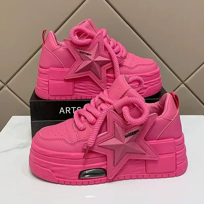 Tendance femmes grosses baskets nouvelle mode doux chaussures décontractées exquise dentelle