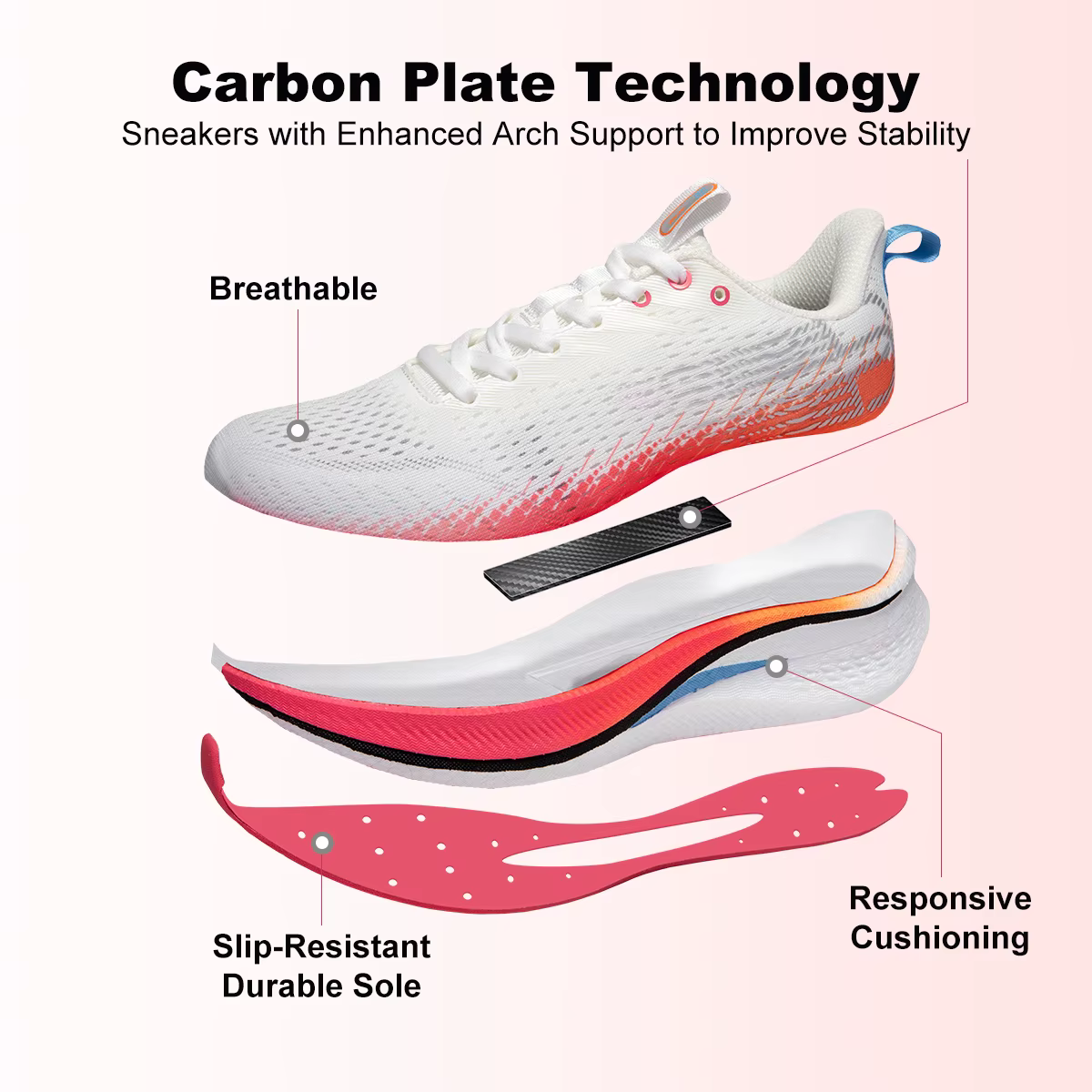 Baasploa – chaussures de course professionnelles à plaque de carbone pour femmes
