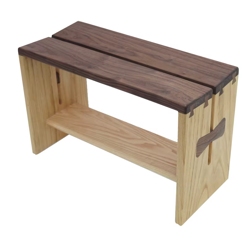 Banc à chaussures d'entrée en noyer noir