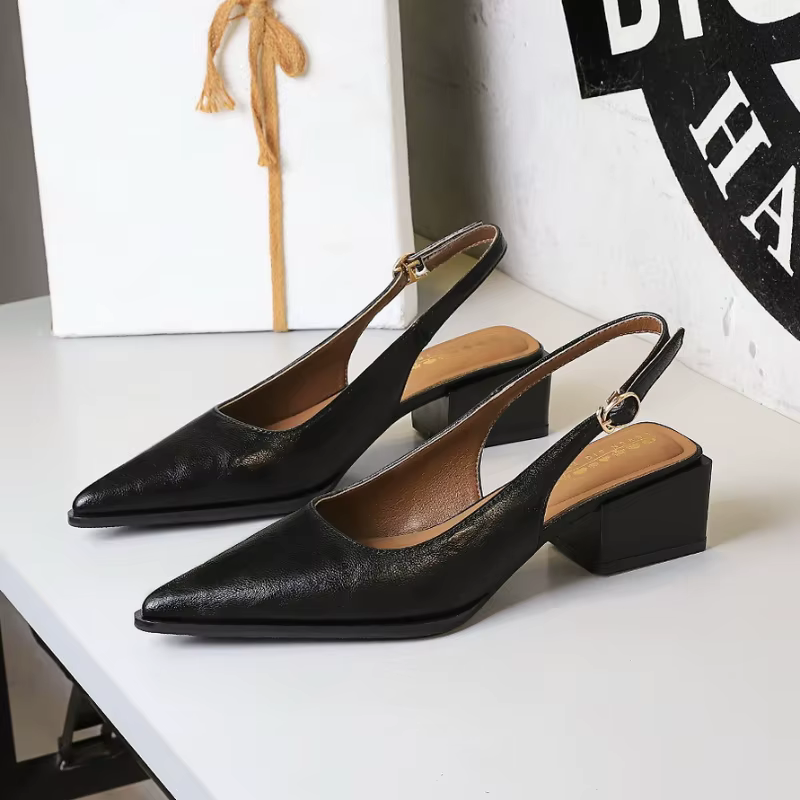 Chaussures pour femmes simples et haut de gamme avec talons épais