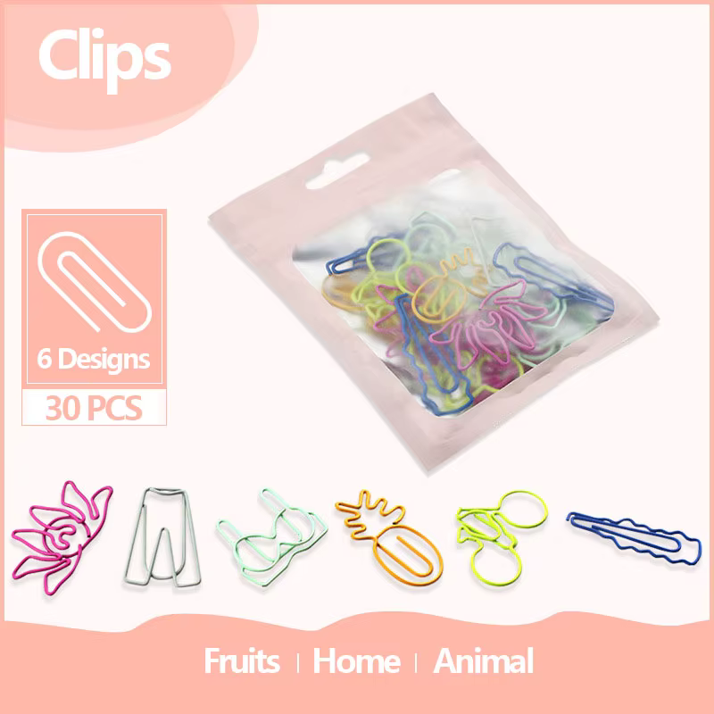 30 pièces Kawaii papier Clips signet papeterie Scrapbook gadget fournitures scolaires bureau mignon bureau orgainzer accessoires