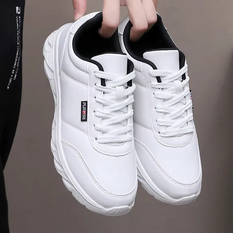 Nouveaux hommes baskets mode cuir PU chaussures décontractées