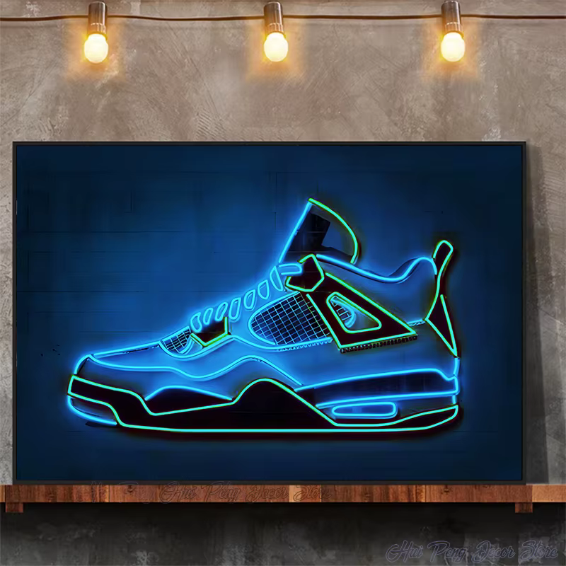 Chaussures de baskets d'art néon