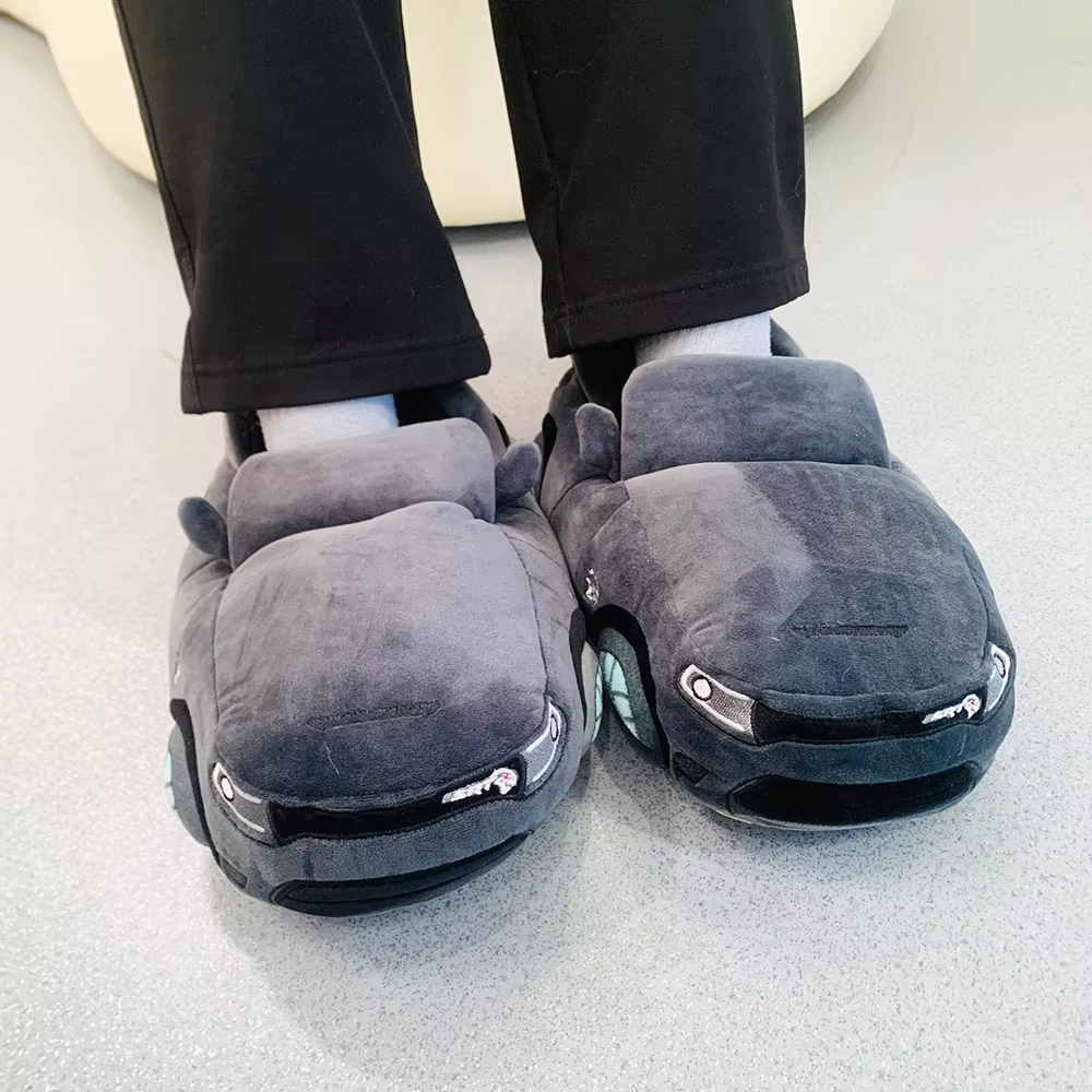 Chaussures en peluche multi-styles en forme de voiture pour hommes et femmes, pantoufles d'intérieur de maison, cadeau de noël, nouvelle collection hiver automne 2025