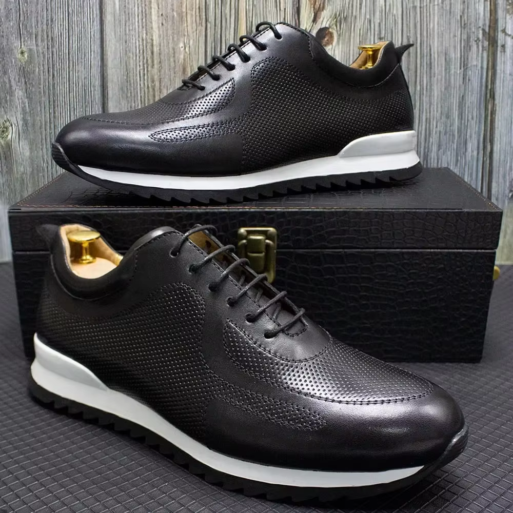 Baskets de luxe en cuir véritable pour hommes