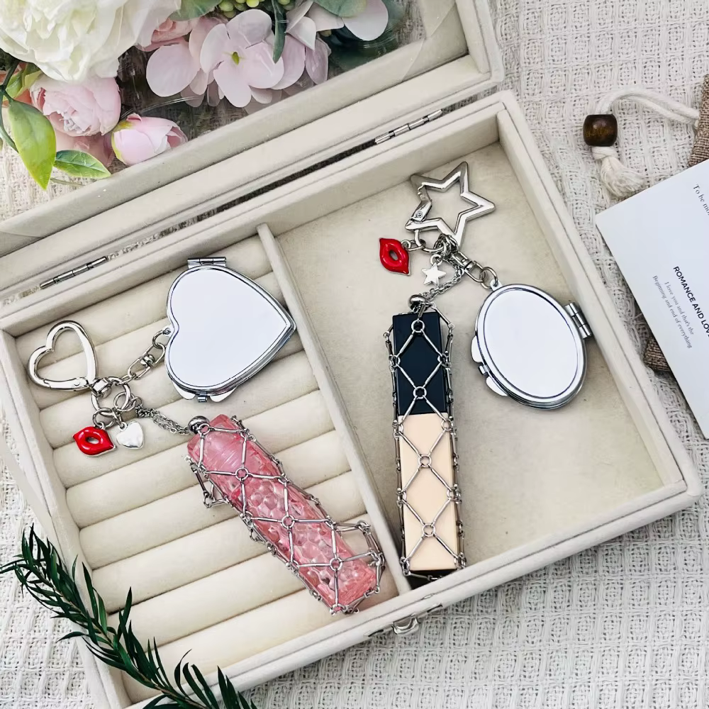 Accessoire unique : Pendentif étoile pour sac, porte-clés de voiture en acier inoxydable, rangement portable pour rouge à lèvres, porte-clés portable pour sac de fille, cadeau