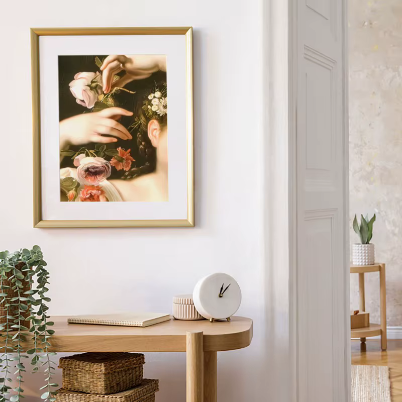 Renaissance Woman Hand Portrait Poster Elegant Feminine Baroque Canvas Painting Gallery Eclectic Wall Art Living Room Home Decor