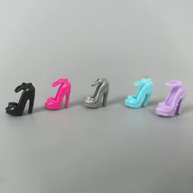 Chaussures à talons hauts de couleurs mélangées pour poupée Barbie, sandales, chaussures pour poupées BJD 1/6, accessoires pour poupées de 11.5 pouces, jouet, 5 paire/lot