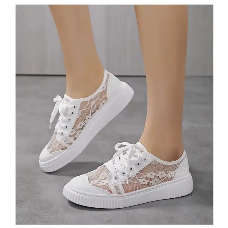 Chaussures de sport décontractées en dentelle pour femme