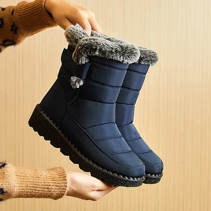 Bottes de neige plates imperméables pour femmes