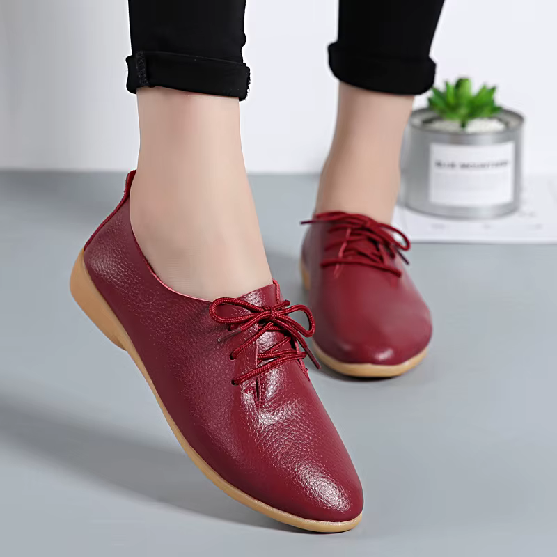 Mocassins d'été en cuir véritable femmes chaussures décontractées