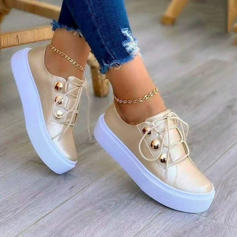 Chaussures pour femmes baskets en cuir Pu mode haute qualité