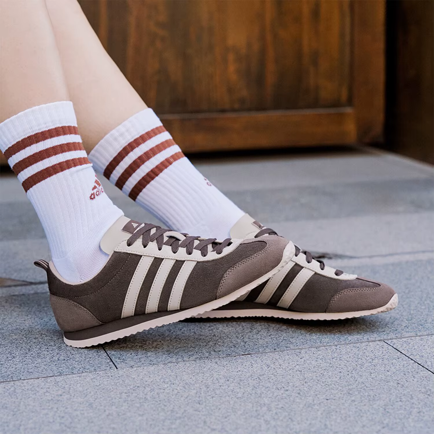Adidas officiel véritable VS JOG 2.0 chaussures décontractées antidérapantes à semelle fine pour hommes et femmes JS1123