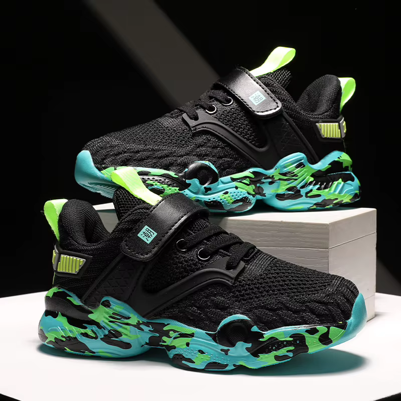 2025 nouveaux enfants chaussures garçon Sneaker tricot plate-forme respirant été école