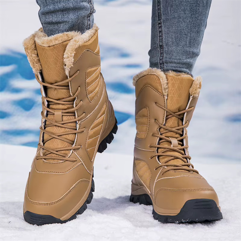 Bottes de neige pour hommes chaussures d'hiver décontractées plate-forme antidérapante bottines en fourrure chaude en
