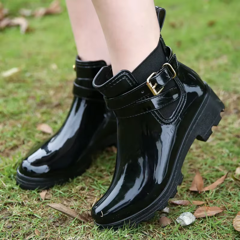 Bottes de pluie en cuir Pu pour femmes