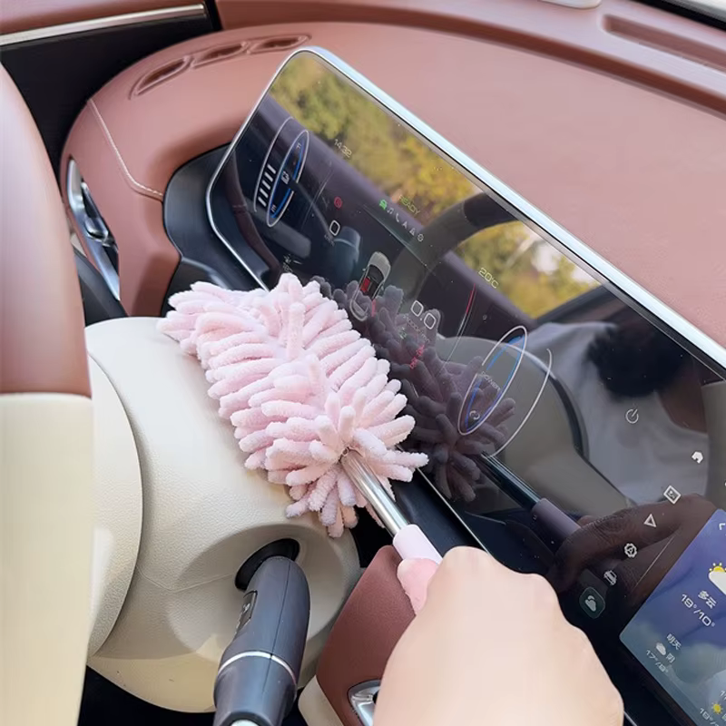 Mini brosse de plumeau de voiture, outil d'époussetage extensible et pliable en microfibre pour le nettoyage intérieur de la maison et de l'automobile, matériau en Fiber de Polyester