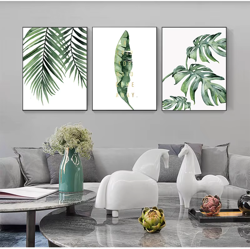 Affiche de Plantes Tropicales de Style Scandinave, Feuilles Vertes, Image Décorative, Art Mural Moderne, Customisation pour Salon, Décoration de Maison