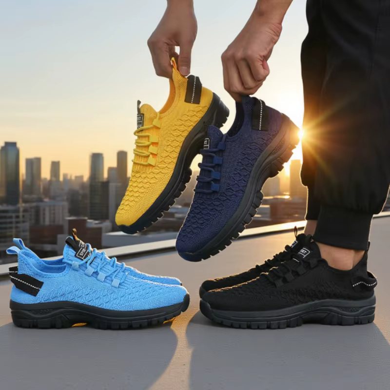 Tendance 2025 hommes maille chaussures de course léger respirant sport baskets mode