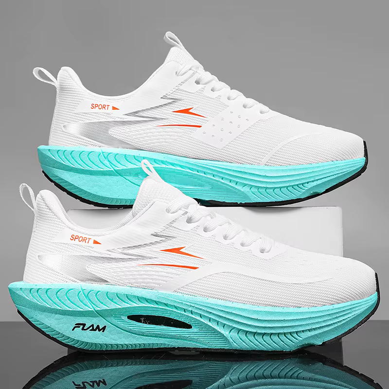 Marathon hommes chaussures de course de sport planche de carbone coussin d'air respirant léger femmes confortable athlétique antidérapant baskets