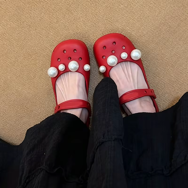Accessoires de luxe pour sabots de ballet perlés