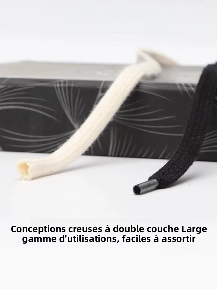 Lacets plats en coton pour chaussures baskets classique rétro Double tissage femmes et hommes