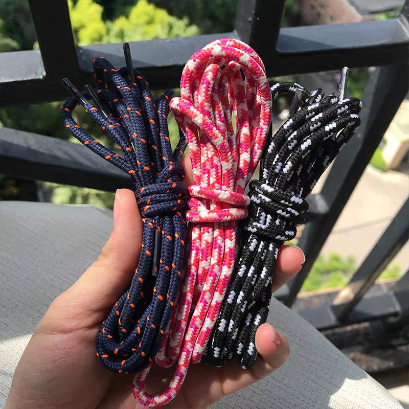 1-2 paires de lacets ronds pour chaussures de sport, lacets bicolores durables pour chaussures de randonnée en plein air, chaussures de travail, bottes pour hommes et femmes