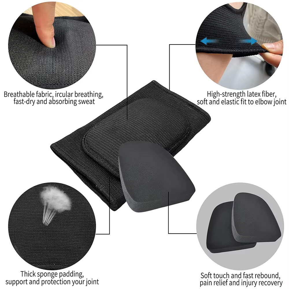 1 paire de coudières pour hommes et femmes, Support de Compression pour le basket-ball, le volley-ball, l'haltérophilie et l'entraînement, respirant