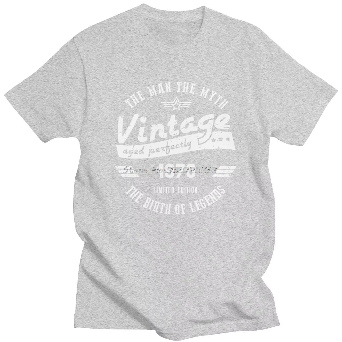 Vintage la naissance de la légende 1970 T-shirt à manches courtes l'homme le mythe T-shirt cadeau d'anniversaire T-shirt vieux T-shirt hauts