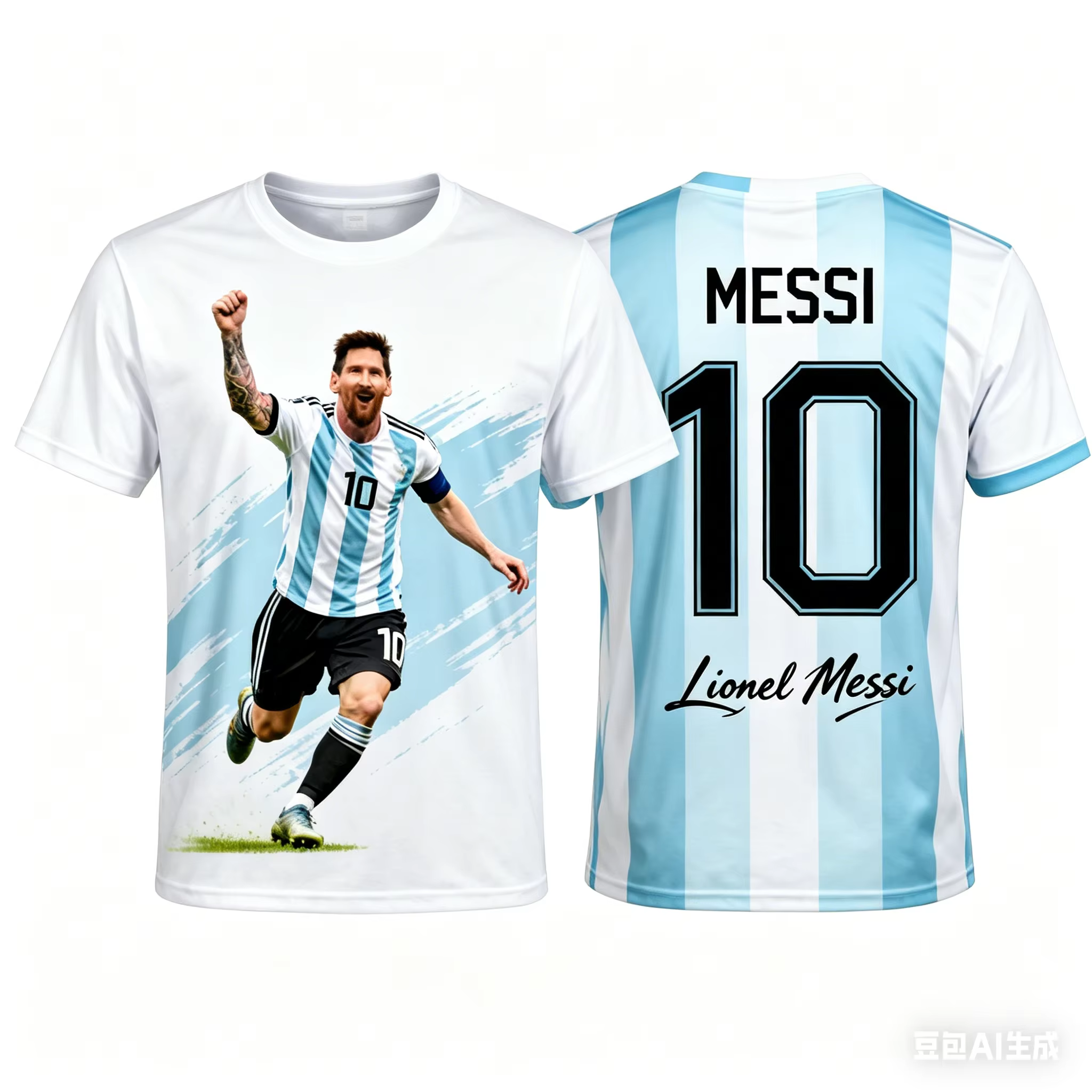 Lionel Messi # 10 T-shirts de football Inter Miami CF, pour hommes et femmes, dégradé rose et blanc, manches courtes, streetwear pour fans de football