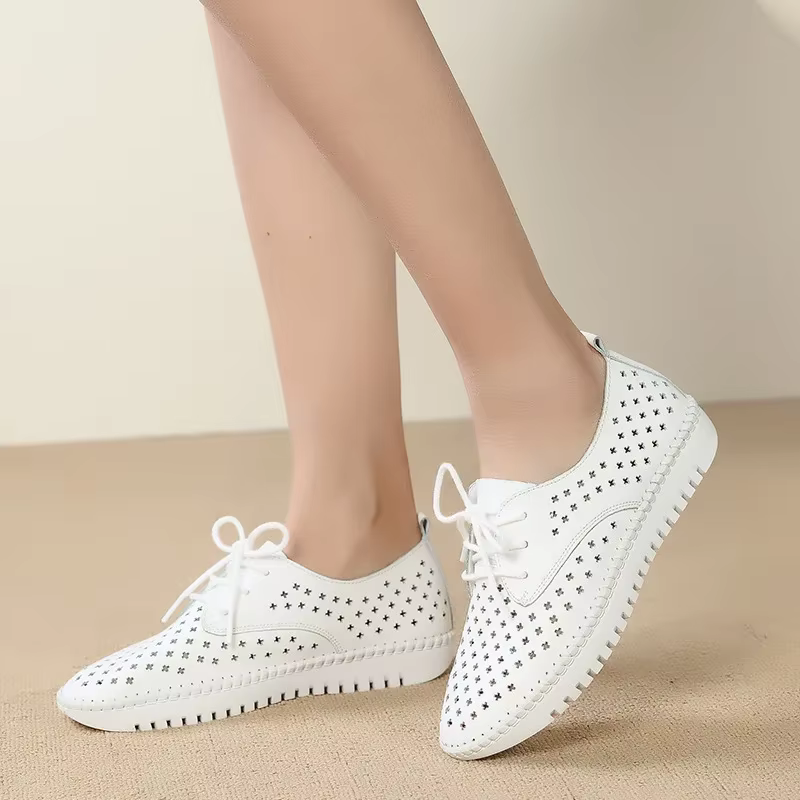 2021 été baskets femmes plate-forme chaussures femme en cuir véritable marche sandales plates