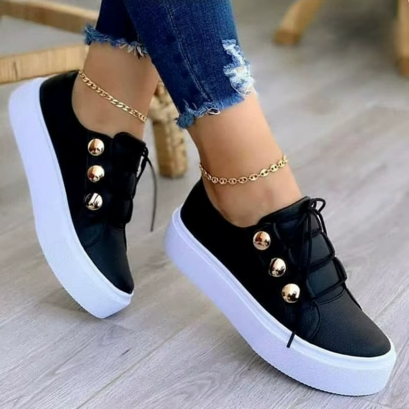 Chaussures pour femmes baskets en cuir Pu mode haute qualité