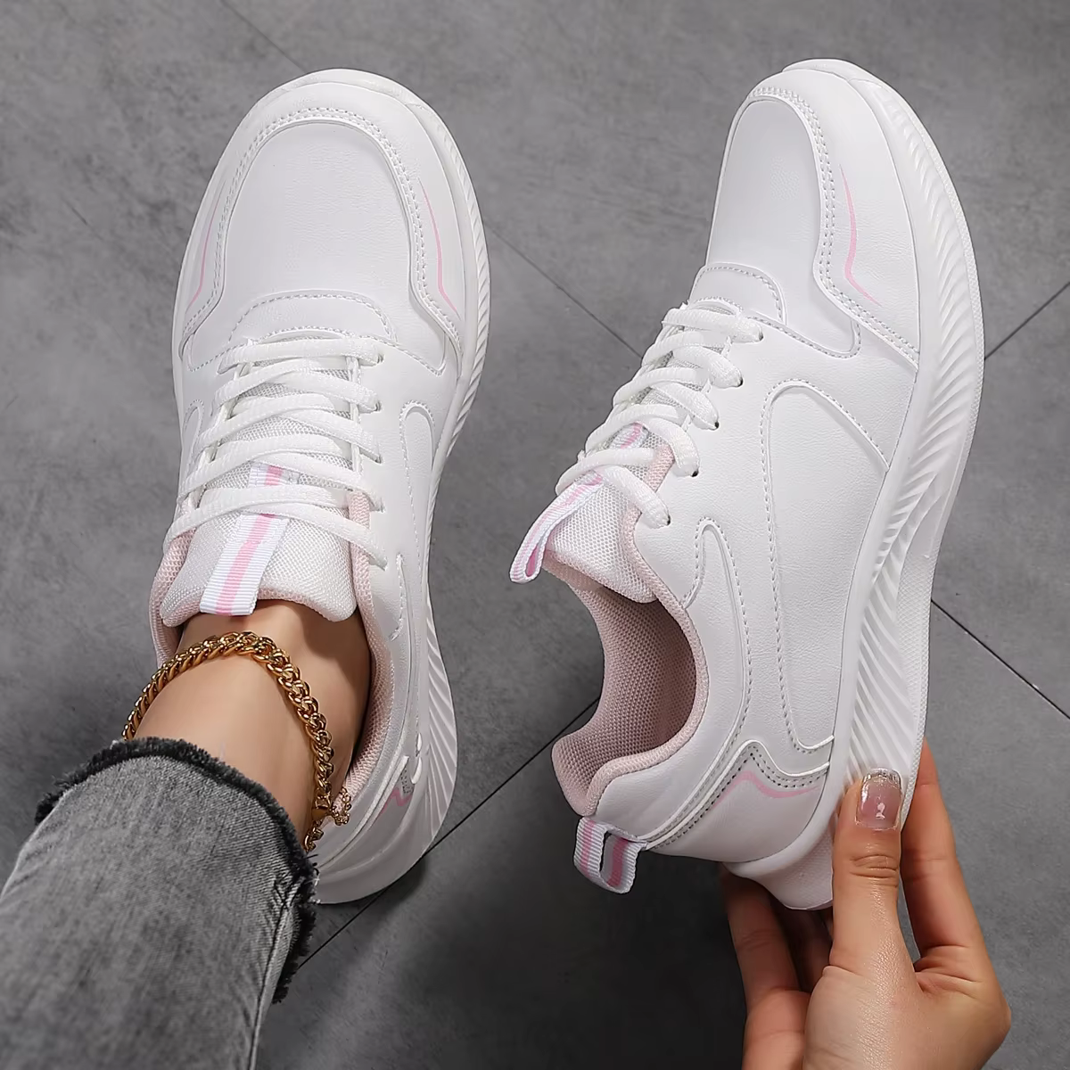 Baskets de tennis en PU pour femmes