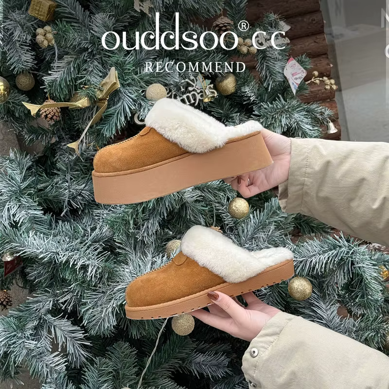 Ods luxe concepteur chaussons pour femmes hiver en peluche chaussures chaudes unisexe intérieur extérieur tongs