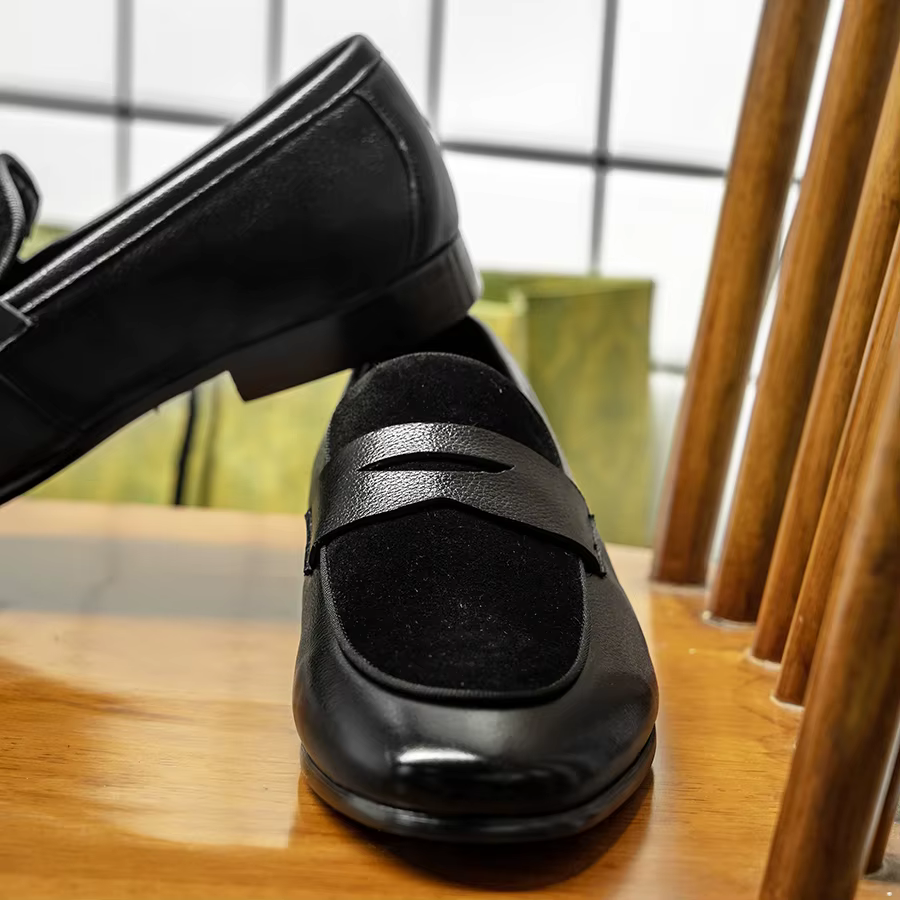 Hanmce-Mocassins de Luxe en Cuir group pour Homme