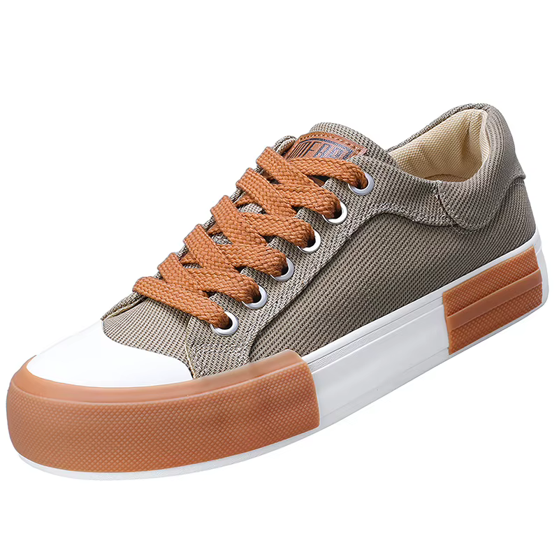 Hommes toile chaussures décontracté à lacets baskets mode d'été respirant vulcaniser