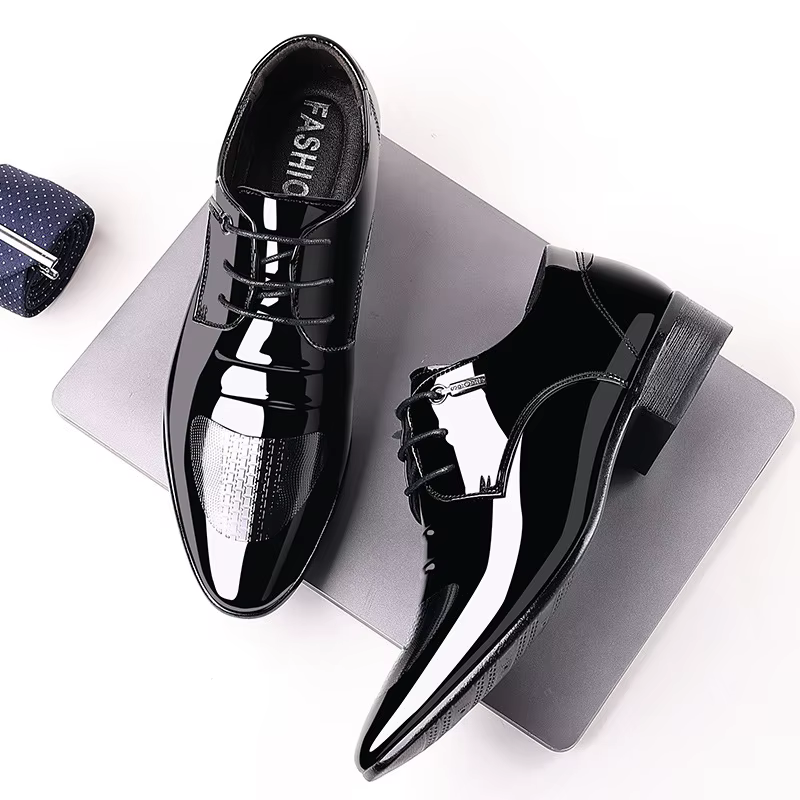 Chaussures Oxford de Luxe en Cuir Verni Respirant pour Homme