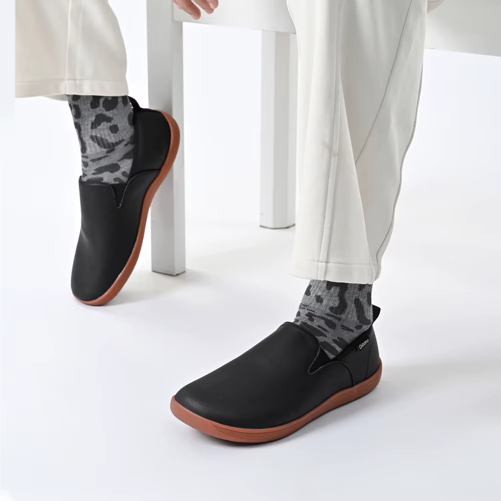Oiaano bout large hommes chaussures minimalistes baskets confortables en cuir