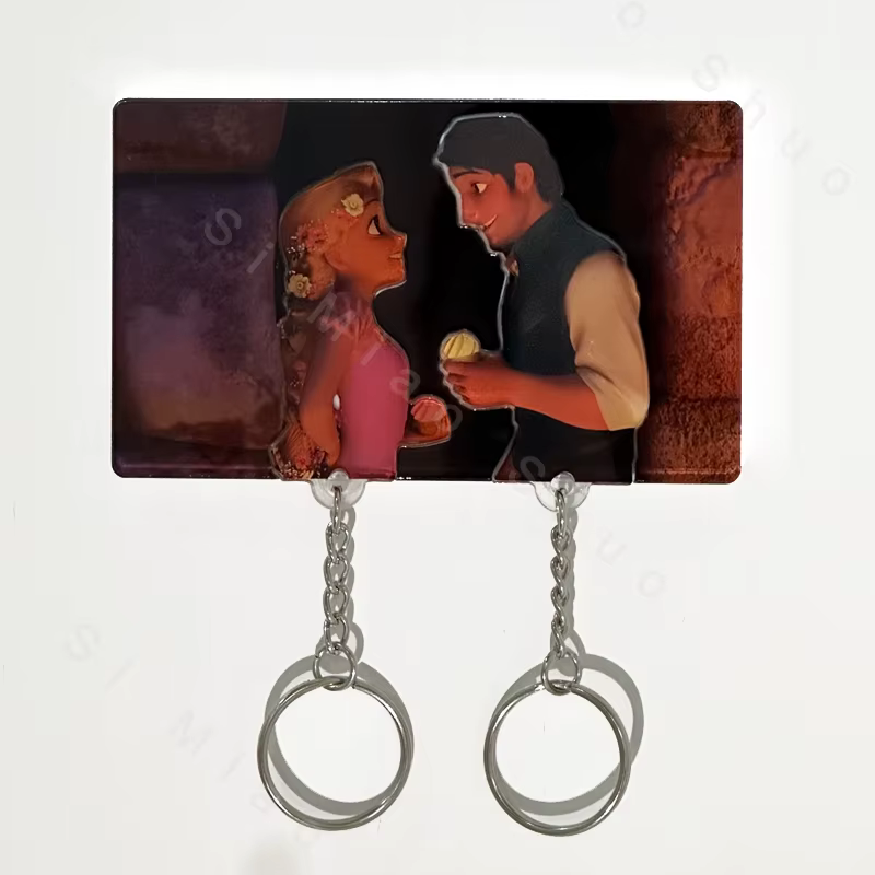 Porte-clés de Couple, cintre pour Couple, dessin animé, réfrigérateur en acrylique, décor de porte d'entrée, pendentif, accessoire de clé, décoration de maison