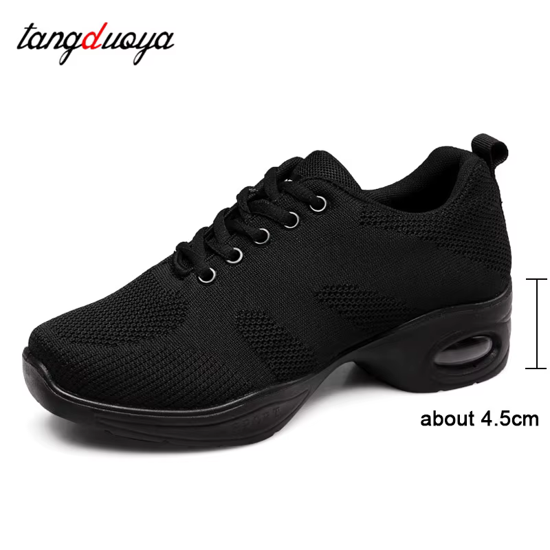 Baskets chaussures de danse pour femmes volant tissé maille confortable moderne Jazz