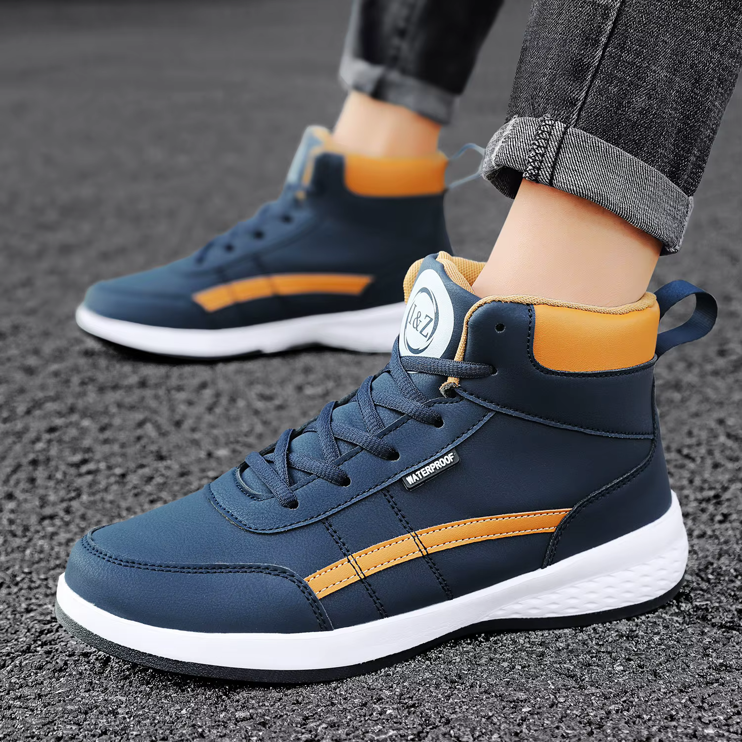 Baskets en cuir PU pour hommes